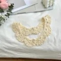 Handmade crochet fake collar detail, Korean style beige detachable collar for women. - Beige
