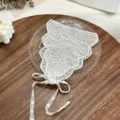 French vintage white lace headscarf cute hair band elegant hair accessories for women and girls - Striped