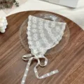 White lace triangle headscarf vintage floral hair band french pastoral hair accessory - Small Flower