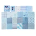 Set di carta materiale decorativa serie blu vintage per diario e artigianato 44 fogli - Sussurro di Seta Blu
