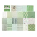 Set di carta decorativa verde vintage per journaling e fai da te 44 fogli di materiale - Brezza a Quadretti