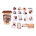 Watercolor coffee PET sticker pack for journal DIY, vintage style decorative collage items. - Daily Coffee