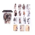 Aesthetic PET sticker pack, vintage watercolor girl journaling stickers, 30 pieces DIY decorative supplies. - Americano