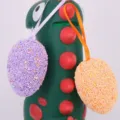 Oeufs de Pâques colorés en mousse, œufs suspendus décoratifs violet et orange pour fête. - Points Colorés / Lot de 6