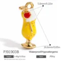 Dopamine cocktail pendant alloy charm cute fruit drink jewelry accessory DIY making 1pc - Cocktail Style (PJ91903B)