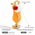 Enamel cocktail glass charm pendant for DIY jewelry making, gold metal alloy material. - Cocktail Style (PJ91903F)