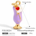 Cute milkshake alloy pendant charm for DIY jewelry making, sweet dopamine style jewelry. - Cocktail Style (PJ91903H)