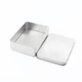 Silberne rechteckige Metall-Blechdose mit Deckel für kleine Artikel Schmuck Aufbewahrung - Großer Rechteckiger Mattierter Stil / Silber 12.5*9*4cm / Silber
