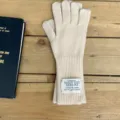 Solid color wool gloves with vintage woven label, warm and stylish winter daily wear. - 30*10cm / Dark Blue