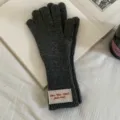 dark grey wool blend knit touchscreen gloves for women warm winter fashion accessory - 30*10cm / No.06