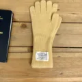 Gants tactiles en tricot de laine d'hiver avec étiquette, chauds et confortables. - 30*10cm / Jaune