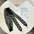 Cinta de encaje negro bordado con colgante lindo para prendas, puños y cuellos hechos a mano. - 130x5cm / Negro Pequeña Flor