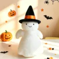 Mignon jouet en peluche fantôme d'Halloween avec chapeau de sorcière poupée douce cadeau. - 40cm Fantôme