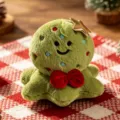 Christmas tree octopus plush toy, green stuffed doll with star and red bow for kids. - Christmas Tree
