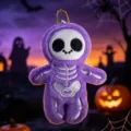 Poupée squelette en peluche violette d'Halloween, adorable pendentif lumineux de sac. - Violet