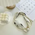Pearl silk scarf necklace chic vintage choker women elegant summer decorative neckerchief - Pearl Scarf-5