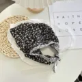 French style black and white floral lace triangle headscarf sweet hair band accessory - Triangle Scarf Style 3