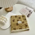 Foulard in cotone a fiori vintage con bordo in pizzo bianco per uno stile elegante. - Fazzoletti da taschino - 6