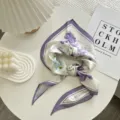 Bloemig zijden sjaaltje elegante kleine halsdoek stijlvolle haarband modieuze tassenaccessoire - Driehoeksdoek-8