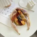 Spring summer cut flower square scarf with magnetic buckle thin fashion shawl versatile neckerchief - Scarf-14