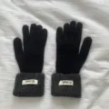 Solid color knitted winter gloves for women with thick plush cuffs, warm and elastic daily wear. - One Size / Black