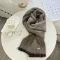 Écharpe en tricot bicolore style coréen pour femmes, châle chaud d'automne et d'hiver. - 06#-Gris