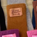Cozy winter knitted arm warmers for women and teen girls, warm fingerless design, orange brown. - Caramel