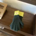 Women color block knitted gloves autumn winter warm five finger touch screen gloves detail - One Size / Green Yellow