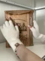 Guantes de punto sin dedos de color sólido para otoño e invierno, cálidos guantes suaves. - 21 cm x 8 cm / Blanco Roto