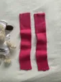 Chauffe-bras tricotés roses gants sans doigts, manches chaudes élégantes femmes. - Taille Unique (42cmX8cm) / Rose rouge