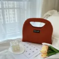 Minimalistische Strick Handtasche lässige schicke Shopper Tasche Damen Alltag neu - S / Orange