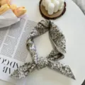 Vintage floral small square scarf cotton linen hair band cute neckerchief decoration 58cm - 07#-Rose Beige / 58cm x 58cm