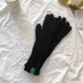 Black knitted gloves for women winter warm thermal solid color stylish simple daily wear - One Size(30cmX8cm) / Black