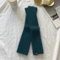 Autumn winter women knitted fingerless gloves dark teal warm arm warmers student sleeve covers - One Size / Lake Blue (XTB00174)