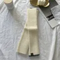 Autumn winter knitted half finger arm sleeves warm thick fingerless gloves for women - One Size / White (XTB00174)