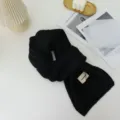 Classic black knit scarf for women winter warm stylish soft winter neck warmer cozy - 02#-Black