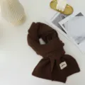 Écharpe en tricot marron pour femme, tour de cou chaud d'hiver, accessoire élégant. - Café Foncé