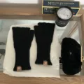 Black fingerless knitted gloves, thick warm winter half-finger gloves for women daily. - One Size / Black