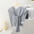 Gestrickter falscher Kragen Schal einfarbiger vielseitiger Mini Pullover Schal Damen Herbst Winter - Grau
