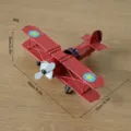 Vintage metal biplane toy model retro aircraft home decor tabletop display red 16cm - Red Five-Star Airplane