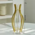 Modern minimalist gold metal glass hydroponic vase desktop table plant display decor - Large Pot Belly Hydroponic Bottle / Gold
