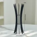 Modern minimalist glass hydroponic metal vase, black geometric desktop plant decor - Large Small Waist Hydroponic Bottle / Black