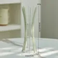 Glass hydroponic metal test tube vase white modern minimalist tabletop plant container decor - Large Small Waist Hydroponic Bottle / White