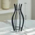 Modern minimalist metal frame glass hydroponic vase desktop plant container home decor item - Small Pot Belly Hydroponic Bottle / Black