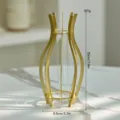 Modern gold metal and glass hydroponic vase for stylish desktop home decor and living room. - Small Pot Belly Hydroponic Bottle / Gold
