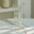 Modern minimalist hydroponic glass vase with green metal stand for home table decor. - Small Small Waist Hydroponic Bottle / White