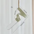 Hanging glass hydroponic vase with minimalist metal ribbon design for modern home decor SKU - Spiral Flower Hydroponic / White