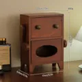 Solid wood tissue box desktop storage drawer creative robot shape home cute organizer - Flat Head Drawer Tissue Box / Old Wood Finish