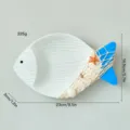 Mediterranean Wooden 3D Fish Wall Hanging Coastal Ocean Style Home Decor Storage Tray - Large Fish Plate / White