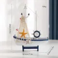 Modelo de velero de madera mediterráneo decoración de mesa náutica adorno marinero hogar - Barco De Soporte Pequeño Azul Oscuro